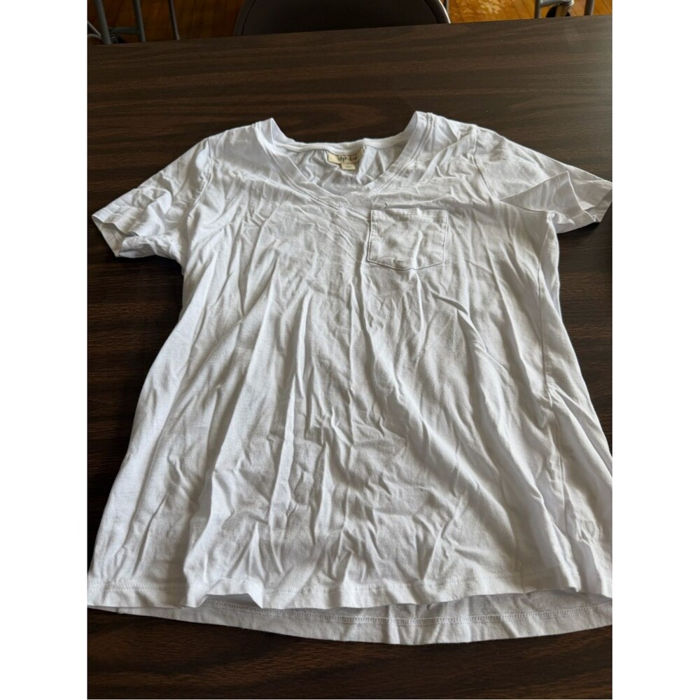 Style & Co. White Short-Sleeve Pocket Tee